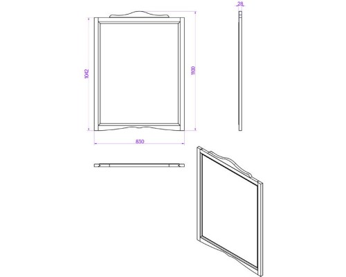 Зеркало TW Veronica Nuovo 83 VER1183-B Bianco
