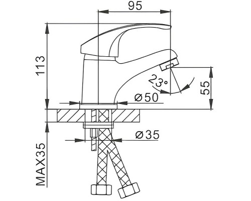 Смеситель для раковины Frap H36 F1036 Хром