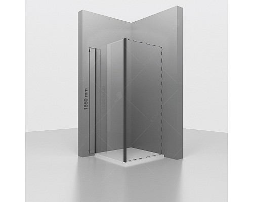 Душевая стенка RGW Z-050-1-B 90 352205109-14 профиль Черный стекло прозрачное