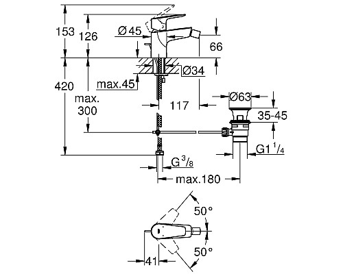 Смеситель для биде Grohe BauEdge 23331001 Хром