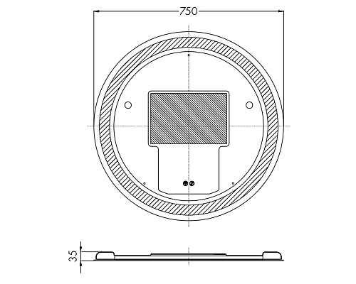 Зеркало Aquaton Анелло 75 1A260702AK010 с подсветкой с сенсорным выключателем и подогревом