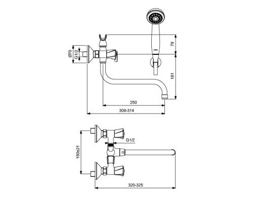 Смеситель для ванны Vidima Life BA362AA Хром