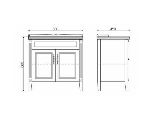 Тумба с раковиной Comforty Палермо 80 00004139245 Белая