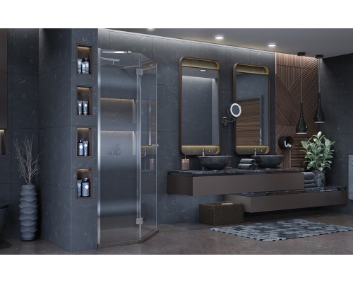 Душевой уголок Ambassador Diamond 90х90 профиль Хром стекло прозрачное