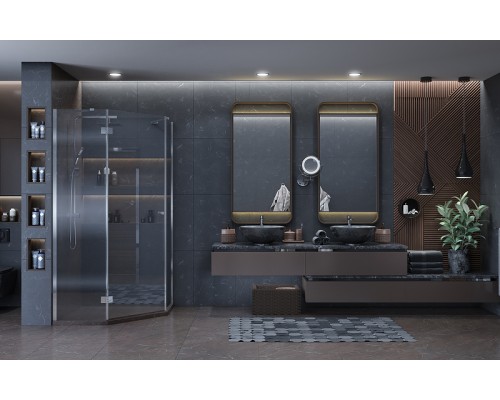 Душевой уголок Ambassador Diamond 90х90 профиль Хром стекло прозрачное