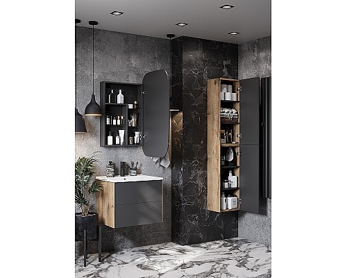 Зеркальный шкаф Aquaton Сохо 60 R 1A258302AJA0R Графит