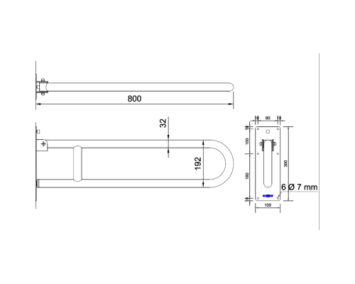 Поручень Nofer 15051.SP.80.B Нержавеющая сталь глянцевая