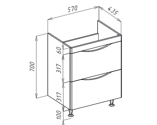 Тумба под раковину Bellezza Санриса 60 4630109660018 Белая