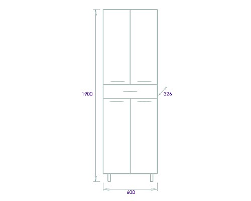 Шкаф пенал Onika Модерн 60.10 406002 Белый