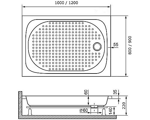 Акриловый поддон для душа RGW Acrylic LUX TN 100x90 16180290-21 Белый