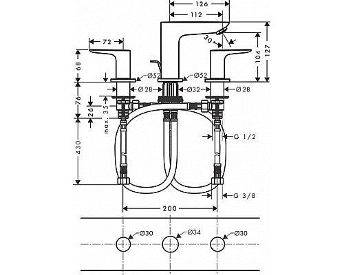 Смеситель для раковины Hansgrohe Talis E золото 71733990