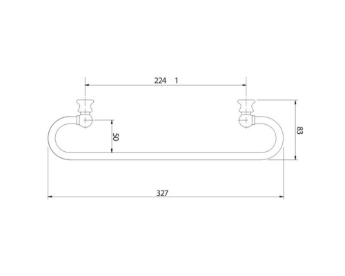 Мебельный полотенцедержатель Caprigo HO3-33-CRM овал, хром