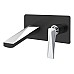 Смеситель для умывальника из стены ЧЕРНЫЙ+ХРОМ Boheme VENTURO 375-B черный-хром