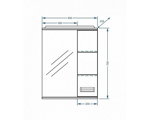 Зеркальный шкаф Stella Polar Фиора 55 SP-00000209