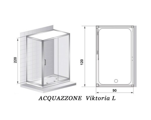 Душевая кабина Acquazzone Viktoria 120SL-L с паром