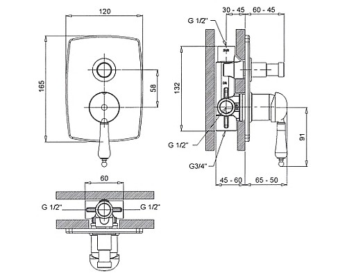 Смеситель для душа Margaroli Classica RU1008AA01CR Хром