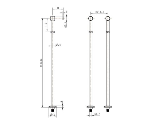Держатели для напольного смесителя Boheme Medici 601 бронза