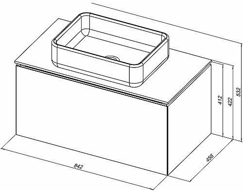 Тумба под раковину Allen Brau Infinity 85 1.21002.AM подвесная Антрацит матовый