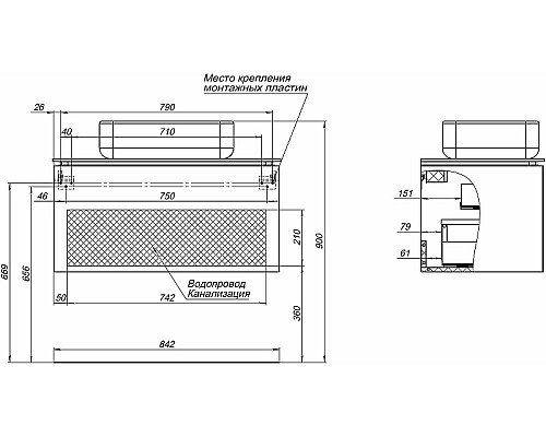 Тумба под раковину Allen Brau Infinity 85 1.21002.AM подвесная Антрацит матовый