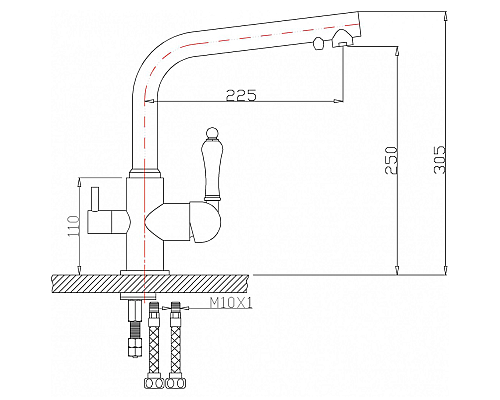Смеситель для кухни ZorG Sanitary ZR 313 YF-33 BLACK Черный матовый