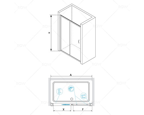 Душевая дверь RGW Passage PA-016 130 350801613-11 профиль Хром стекло прозрачное