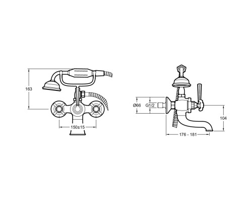 Смеситель для ванны Jacob Delafon Cleo 1889 E24313-BGG Золото глянцевое