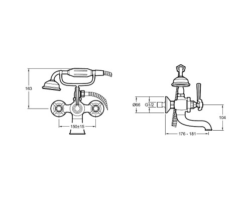 Смеситель для ванны Jacob Delafon Cleo 1889 E24313-BGG Золото глянцевое