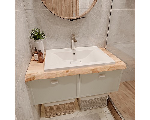 Раковина Paola Elegante 75 Белая глянцевая