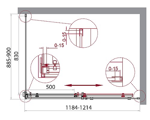 Душевой уголок BelBagno Acqua 120х90 ACQUA-AH-1-120/90-C-Cr Хром
