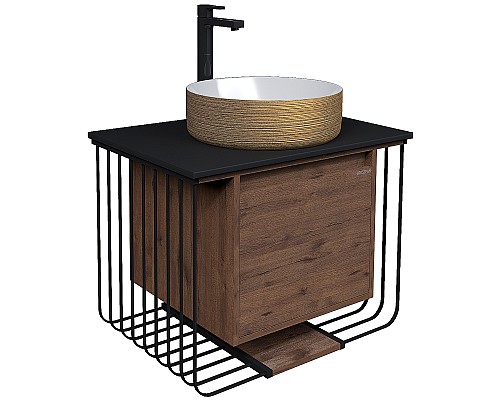 Тумба под раковину Grossman Винтаж 70 107007 подвесная Веллингтон Черная