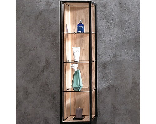 Пенал Armadi Art Loft высокий light wood, полки стекло