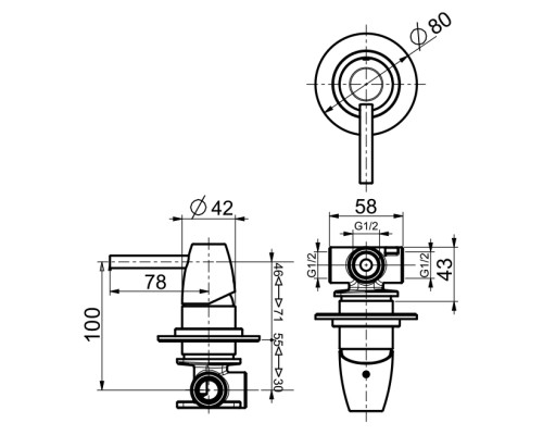 Смеситель для душа Webert Opera Moderna OE880101015