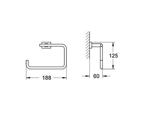 Полотенцедержатель Grohe Essentials Cube 40510001 Хром