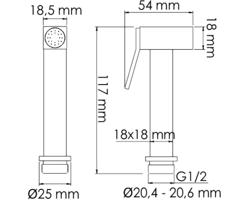 Гигиенический душ со смесителем WasserKRAFT Alme A15157 Хром