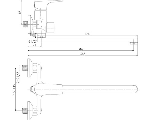 Смеситель для ванны Rossinka RS32 RS32-32