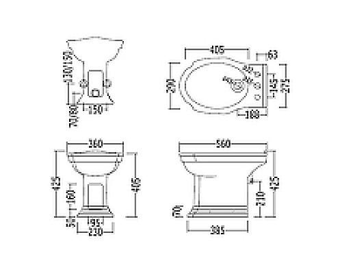 Биде Devon&Devon Westminster IBBID1FWES Белое