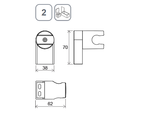 Держатель ручного душа Ravak Chrome 611.20 X07P639 Черный матовый
