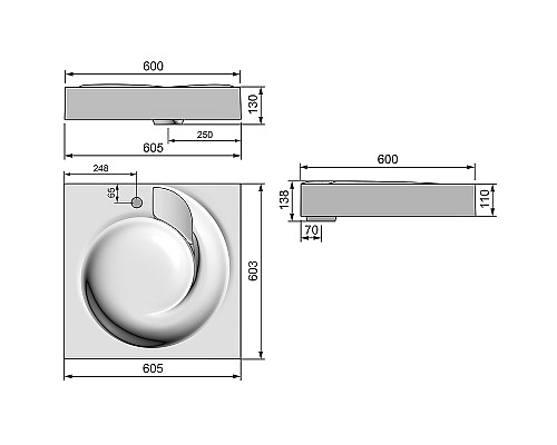Раковина Grossman Neo 60 2606001 на стиральную машину Белая