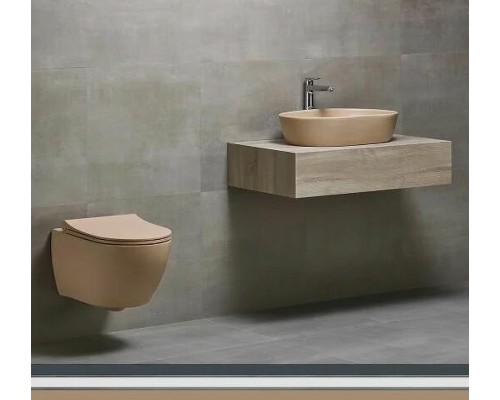 Унитаз биде beWash Bogen 88303673 подвесной Бежевый матовый с сиденьем Микролифт