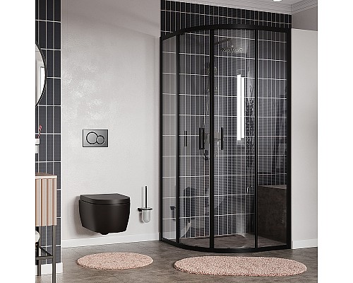 Душевой уголок WasserKRAFT Dill 90x90 61S01 профиль Черный матовый стекло прозрачное