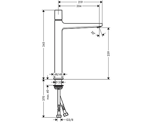 Смеситель для раковины Hansgrohe Metropol 32572000