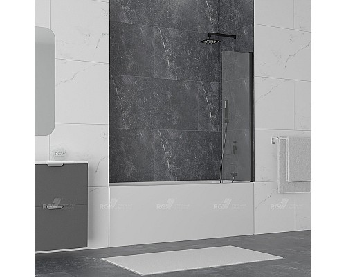 Шторка на ванну RGW Screens SC-056B 50x150 351105650-14 профиль Черный стекло прозрачное