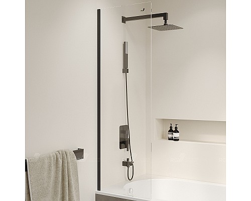 Шторка на ванну RGW Screens SC-056B 50x150 351105650-14 профиль Черный стекло прозрачное