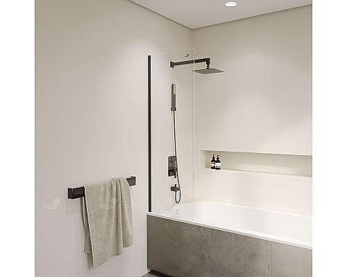 Шторка на ванну RGW Screens SC-056B 50x150 351105650-14 профиль Черный стекло прозрачное