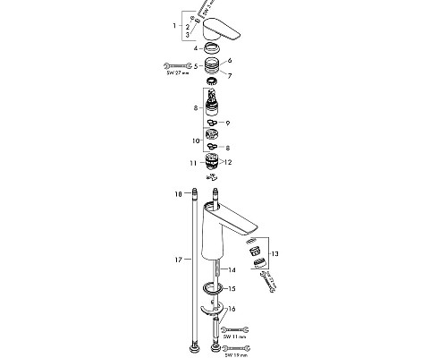 Смеситель для раковины Hansgrohe Talis E 71712670 Черный матовый
