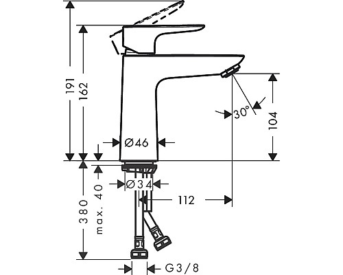 Смеситель для раковины Hansgrohe Talis E 71712670 Черный матовый