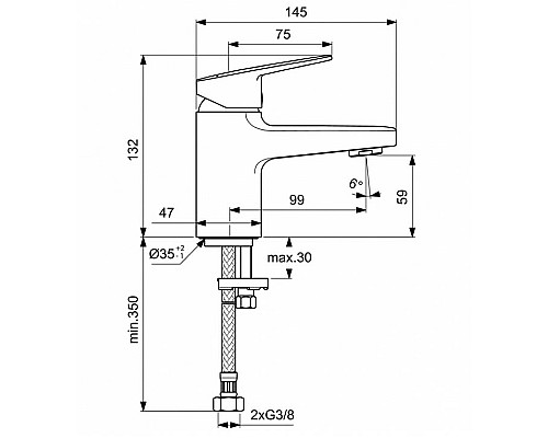 Смеситель для раковины Ideal Standard Ceraplan BD200AA Хром