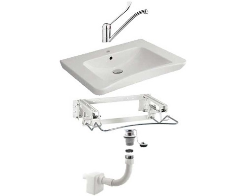 Раковина для МГН Nofer 65 H12 с пневматическим креплением, смесителем и сифоном