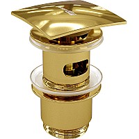 Донный клапан WasserKRAFT Sauer A168 click-clack Золото