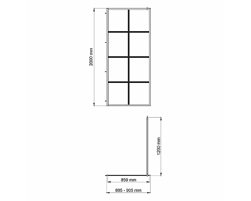 Душевая перегородка WasserKRAFT Glan 90 66W39 профиль Черный матовый стекло прозрачное Душевая перегородка WasserKRAFT Glan 90 66W39 профиль Черный матовый стекло прозрачное